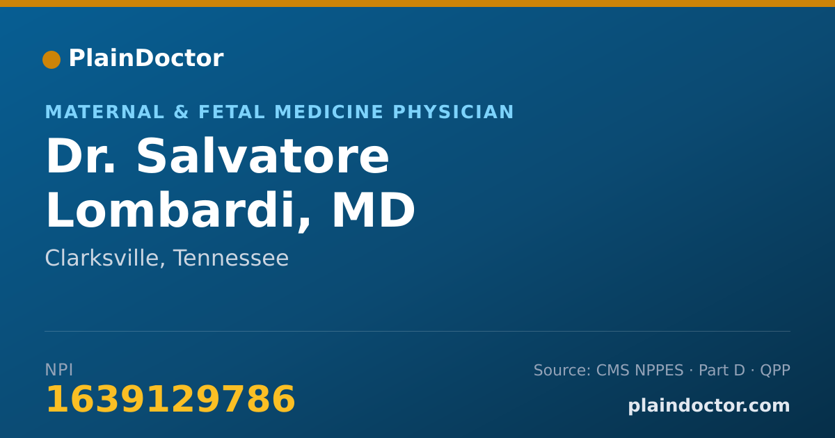 Shareable card for Salvatore Lombardi, MD - Maternal & Fetal Medicine Physician, Clarksville, TN