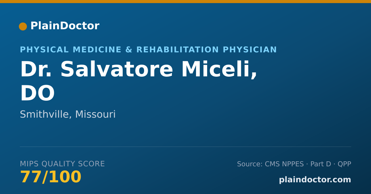Shareable card for Salvatore Miceli, DO - Physical Medicine & Rehabilitation Physician, Smithville, MO