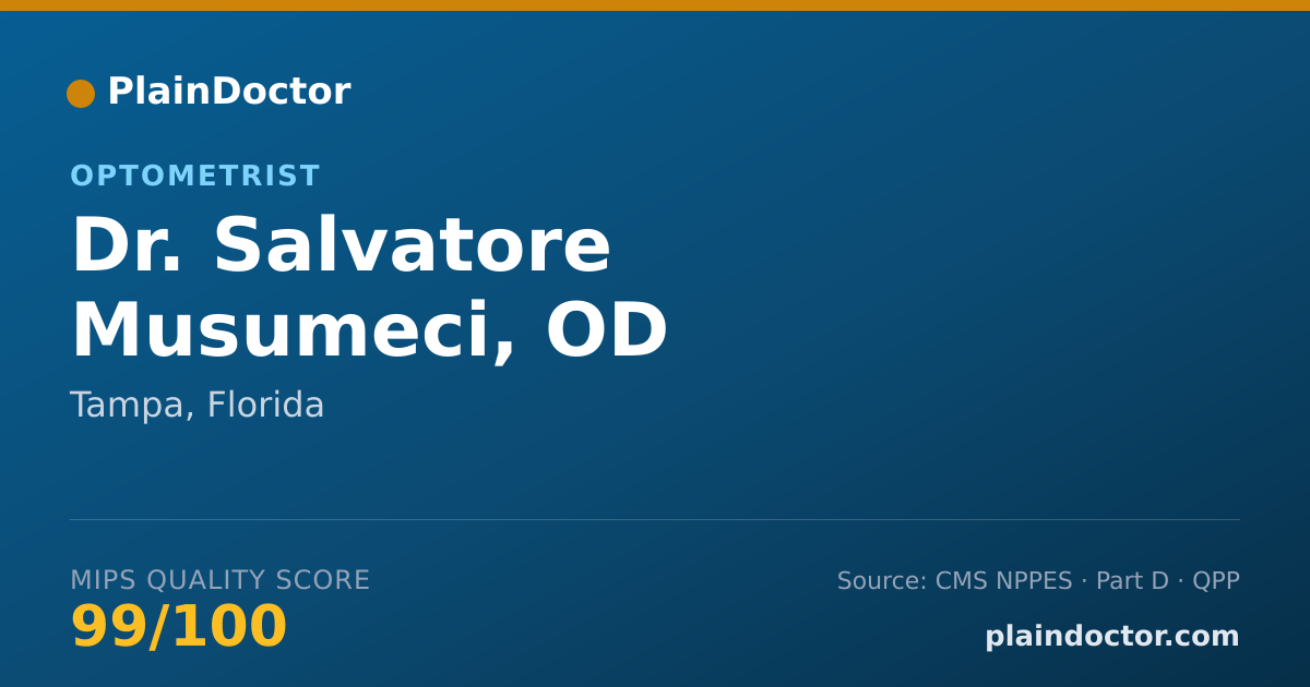 Shareable card for Salvatore Musumeci, OD - Optometrist, Tampa, FL