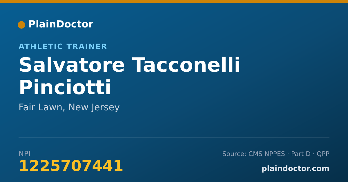 Shareable card for Salvatore Tacconelli Pinciotti - Athletic Trainer, Fair Lawn, NJ