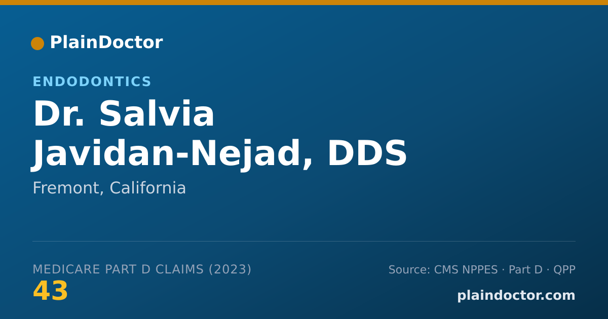 Shareable card for Salvia Javidan-Nejad, DDS - Endodontics, Fremont, CA