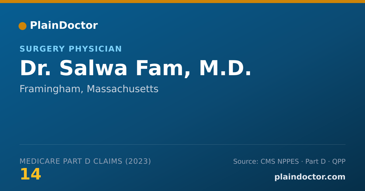 Shareable card for Salwa Fam, M.D. - Surgery Physician, Framingham, MA