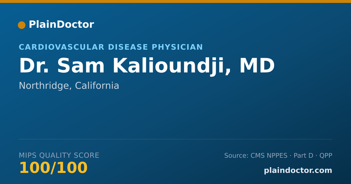 Shareable card for Sam Kalioundji, MD - Cardiovascular Disease Physician, Northridge, CA