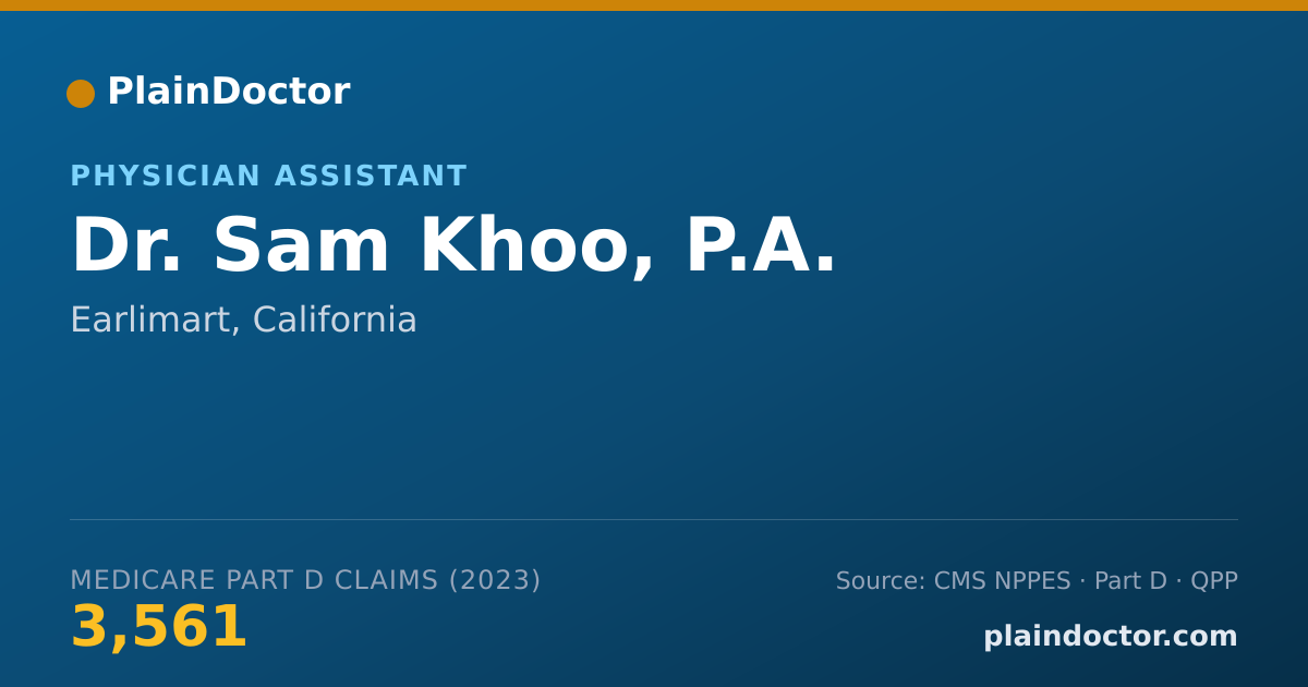 Shareable card for Sam Khoo, P.A. - Physician Assistant, Earlimart, CA