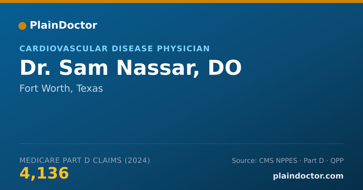 Shareable card for Sam Nassar, DO - Cardiovascular Disease Physician, Fort Worth, TX