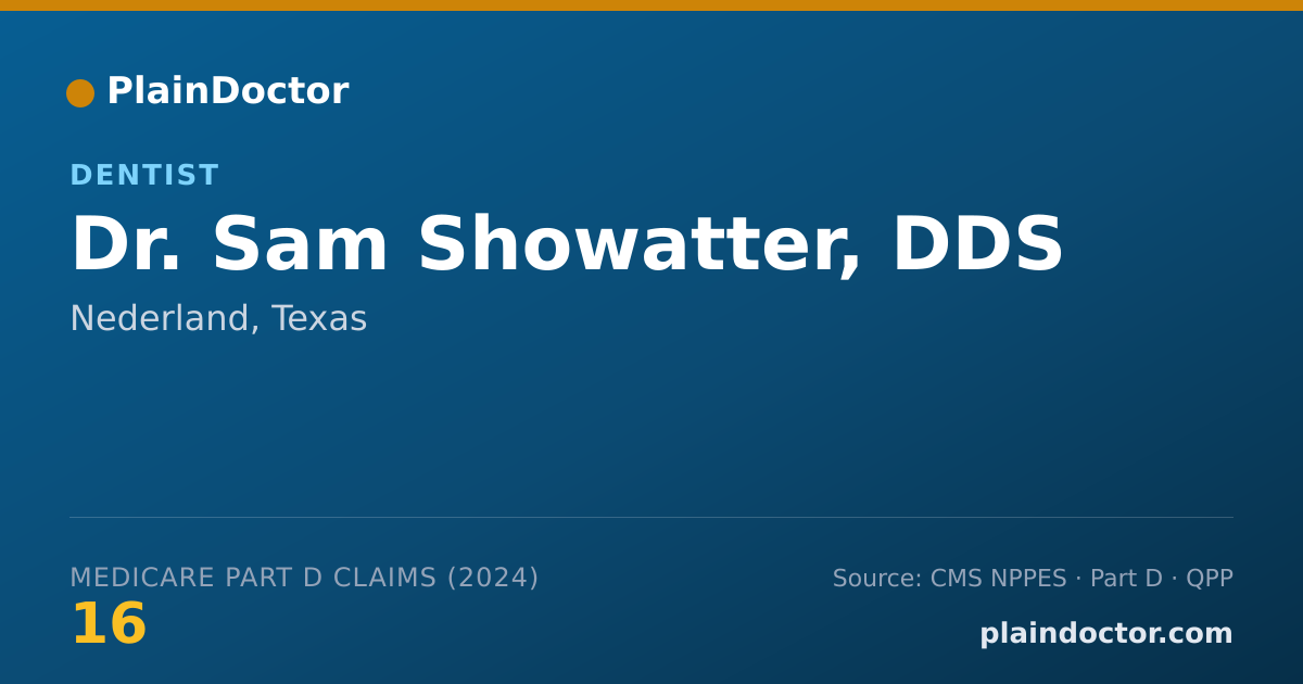 Shareable card for Sam Showatter, DDS - Dentist, Nederland, TX
