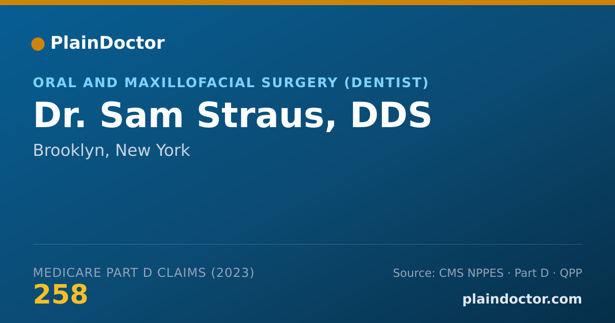 Shareable card for Sam Straus, DDS - Oral and Maxillofacial Surgery (Dentist), Brooklyn, NY