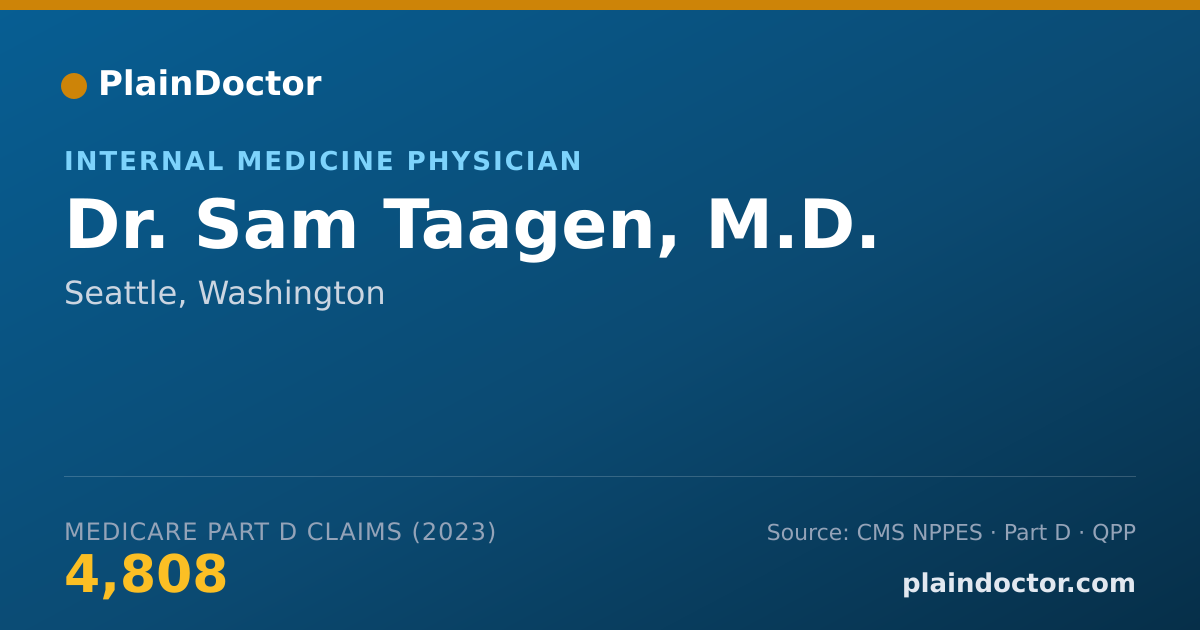 Shareable card for Sam Taagen, M.D. - Internal Medicine Physician, Seattle, WA
