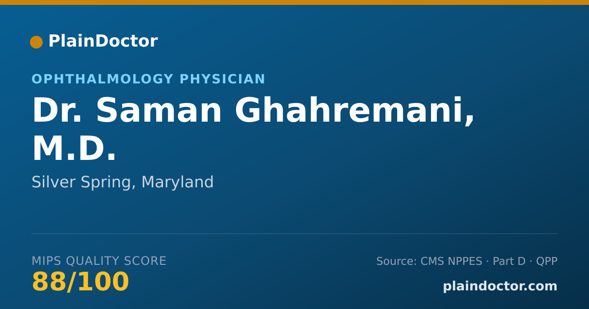 Shareable card for Saman Ghahremani, M.D. - Ophthalmology Physician, Silver Spring, MD