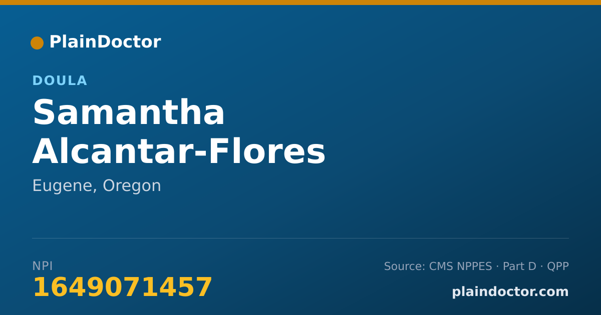 Shareable card for Samantha Alcantar-Flores - Doula, Eugene, OR