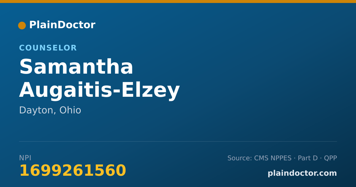 Shareable card for Samantha Augaitis-Elzey - Counselor, Dayton, OH