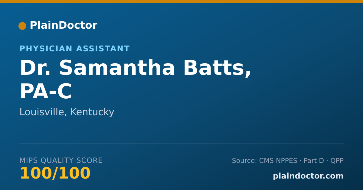 Shareable card for Samantha Batts, PA-C - Physician Assistant, Louisville, KY