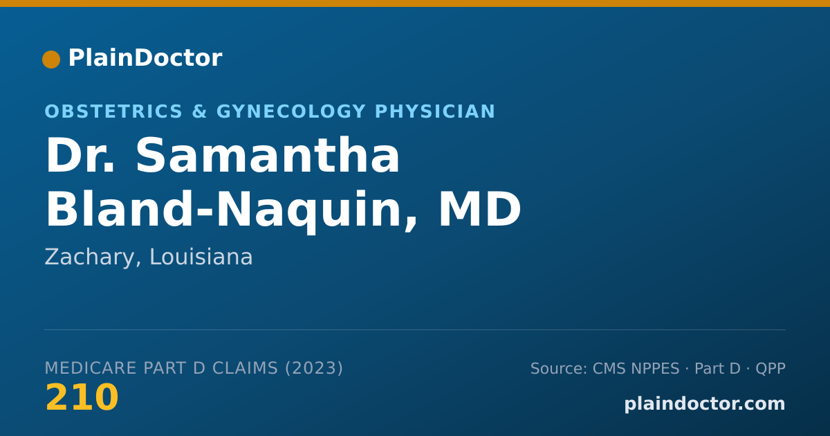 Shareable card for Samantha Bland-Naquin, MD - Obstetrics & Gynecology Physician, Zachary, LA