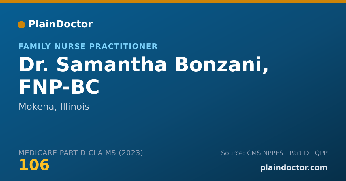 Shareable card for Samantha Bonzani, FNP-BC - Family Nurse Practitioner, Mokena, IL