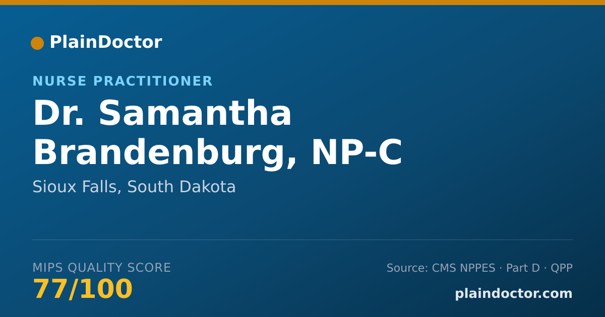 Shareable card for Samantha Brandenburg, NP-C - Nurse Practitioner, Sioux Falls, SD