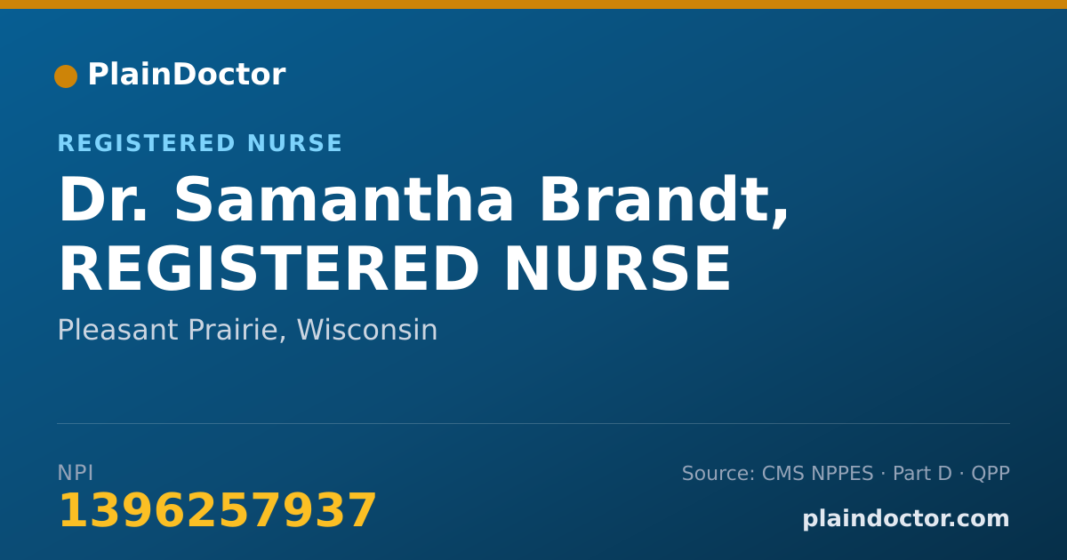 Shareable card for Samantha Brandt, REGISTERED NURSE - Registered Nurse, Pleasant Prairie, WI