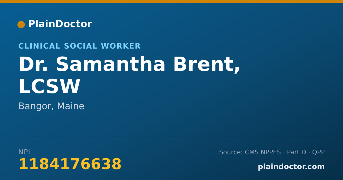 Shareable card for Samantha Brent, LCSW - Clinical Social Worker, Bangor, ME