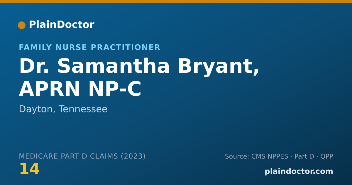 Shareable card for Samantha Bryant, APRN NP-C - Family Nurse Practitioner, Dayton, TN