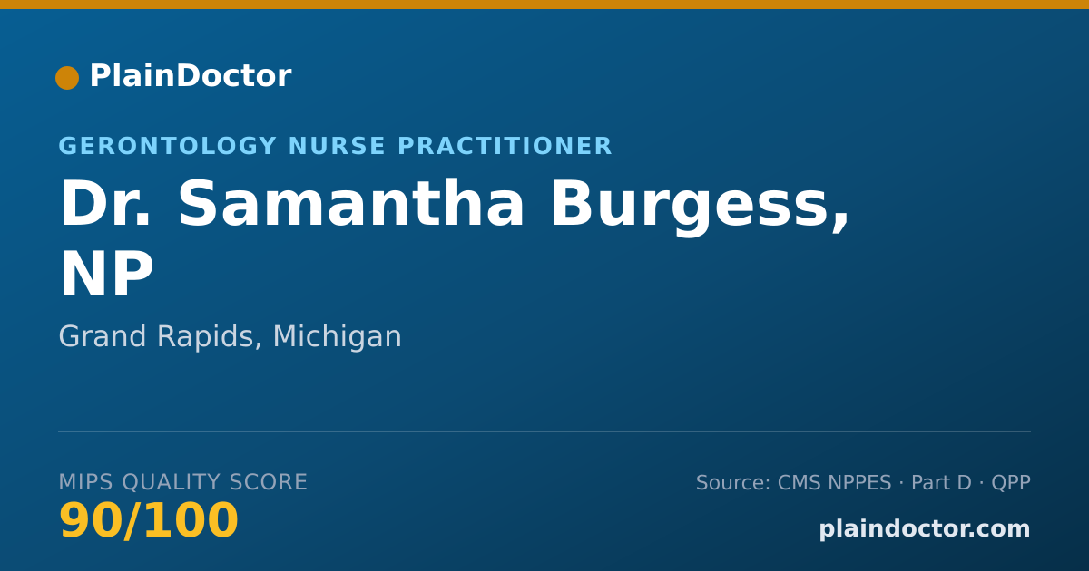 Shareable card for Samantha Burgess, NP - Gerontology Nurse Practitioner, Grand Rapids, MI