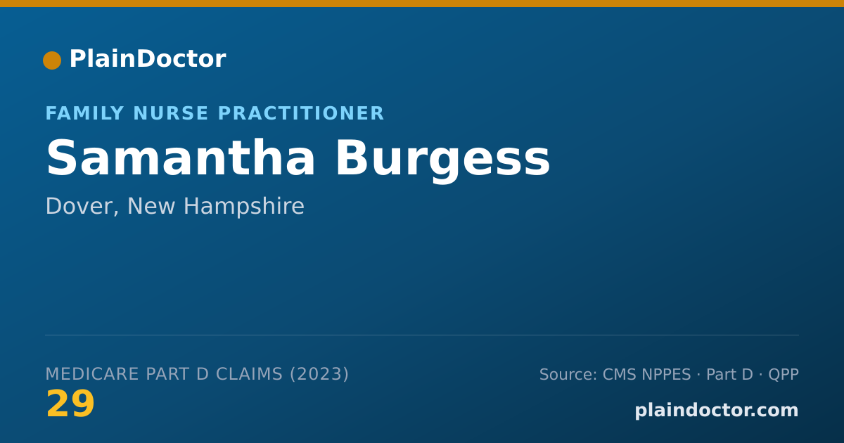 Shareable card for Samantha Burgess - Family Nurse Practitioner, Dover, NH