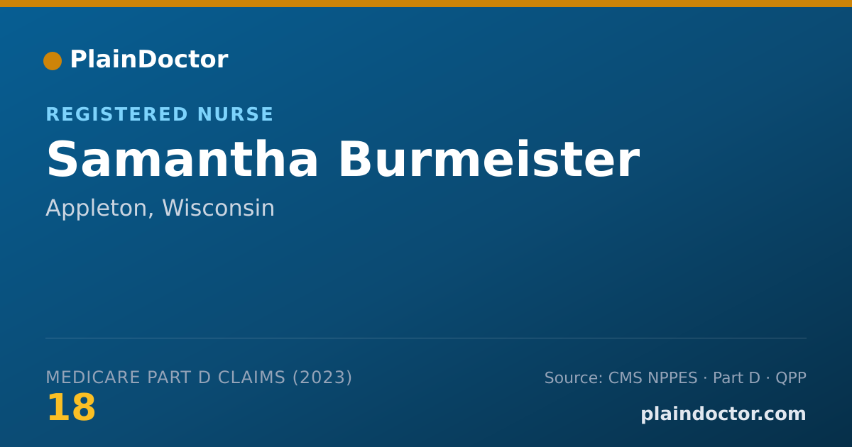 Shareable card for Samantha Burmeister - Registered Nurse, Appleton, WI