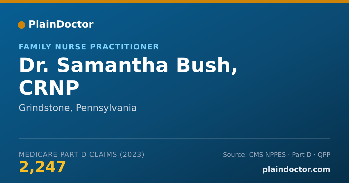 Shareable card for Samantha Bush, CRNP - Family Nurse Practitioner, Grindstone, PA