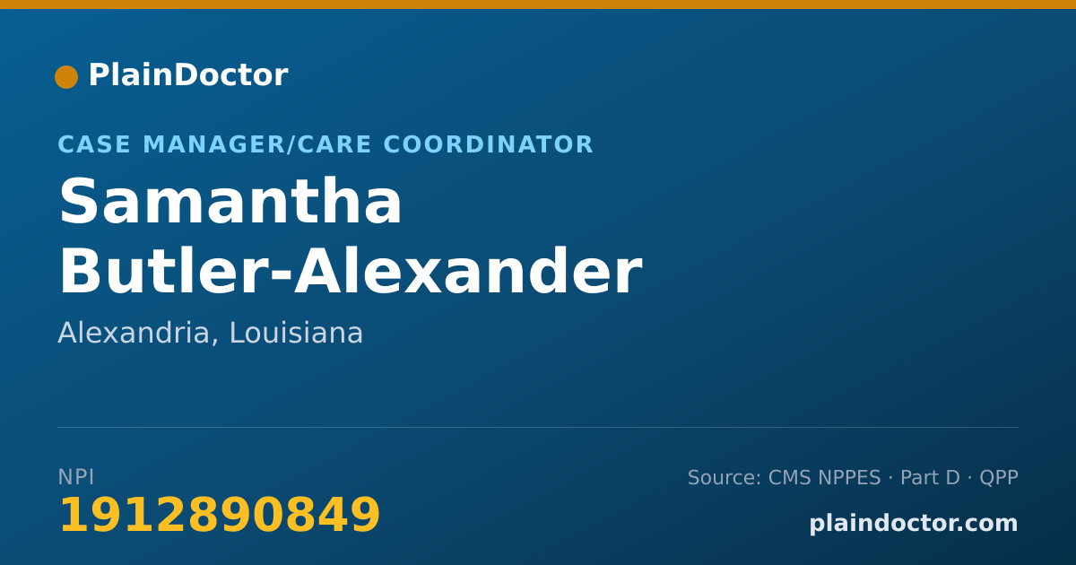 Shareable card for Samantha Butler-Alexander - Case Manager/Care Coordinator, Alexandria, LA