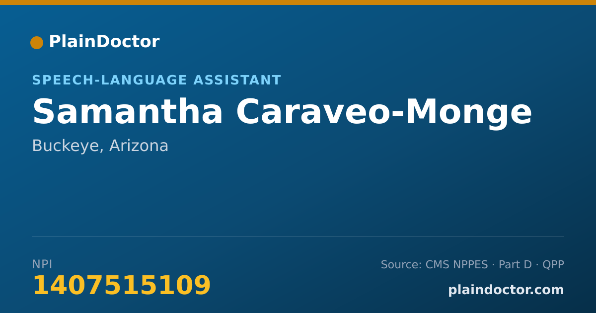 Shareable card for Samantha Caraveo-Monge - Speech-Language Assistant, Buckeye, AZ