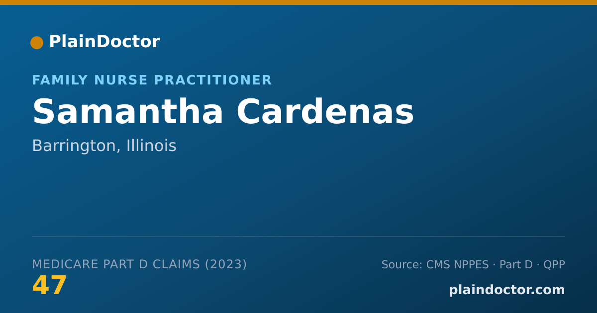 Shareable card for Samantha Cardenas - Family Nurse Practitioner, Barrington, IL