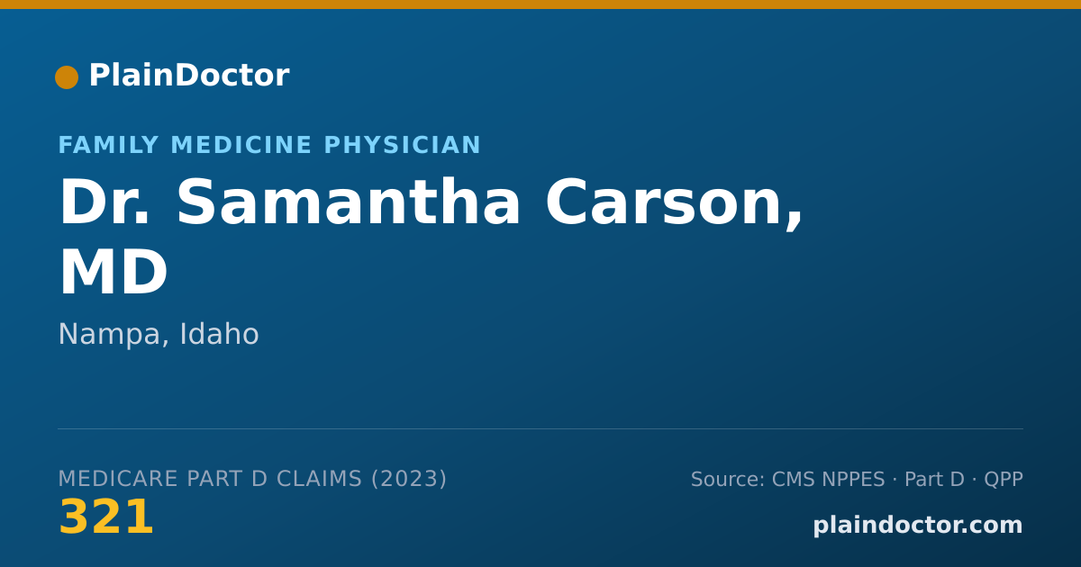 Shareable card for Samantha Carson, MD - Family Medicine Physician, Nampa, ID