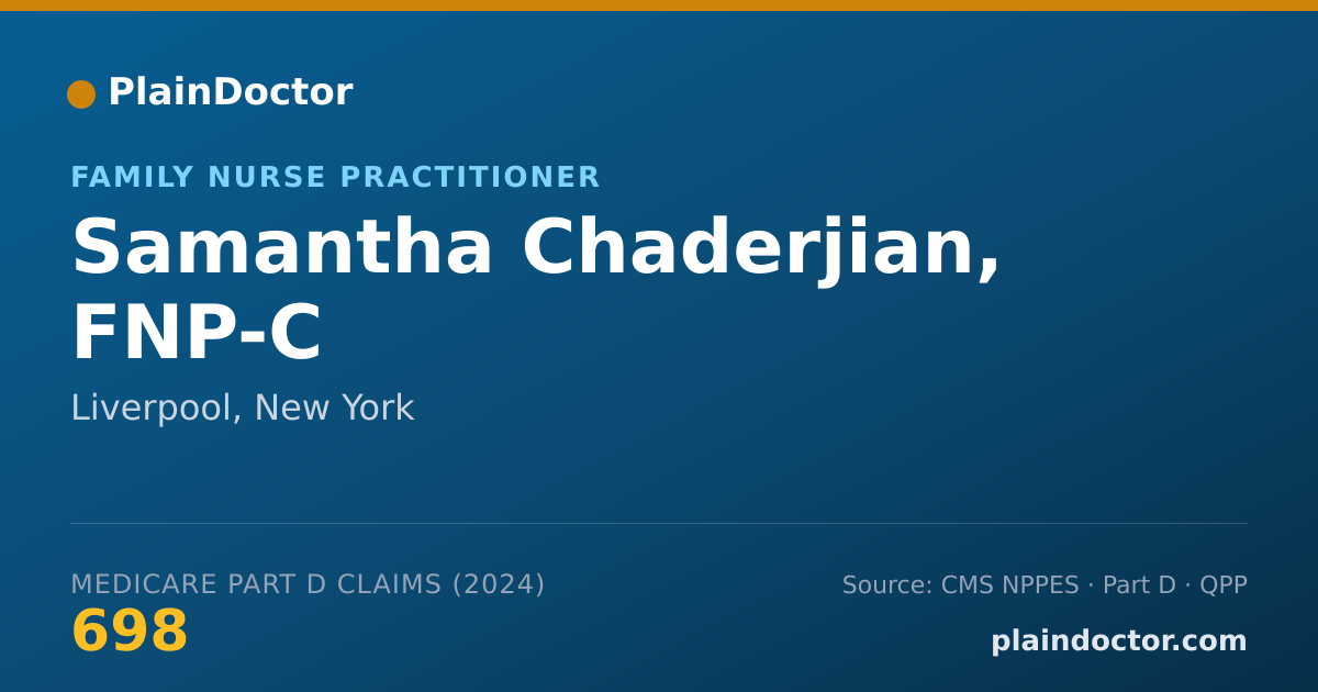 Shareable card for Samantha Chaderjian, FNP-C - Family Nurse Practitioner, Liverpool, NY