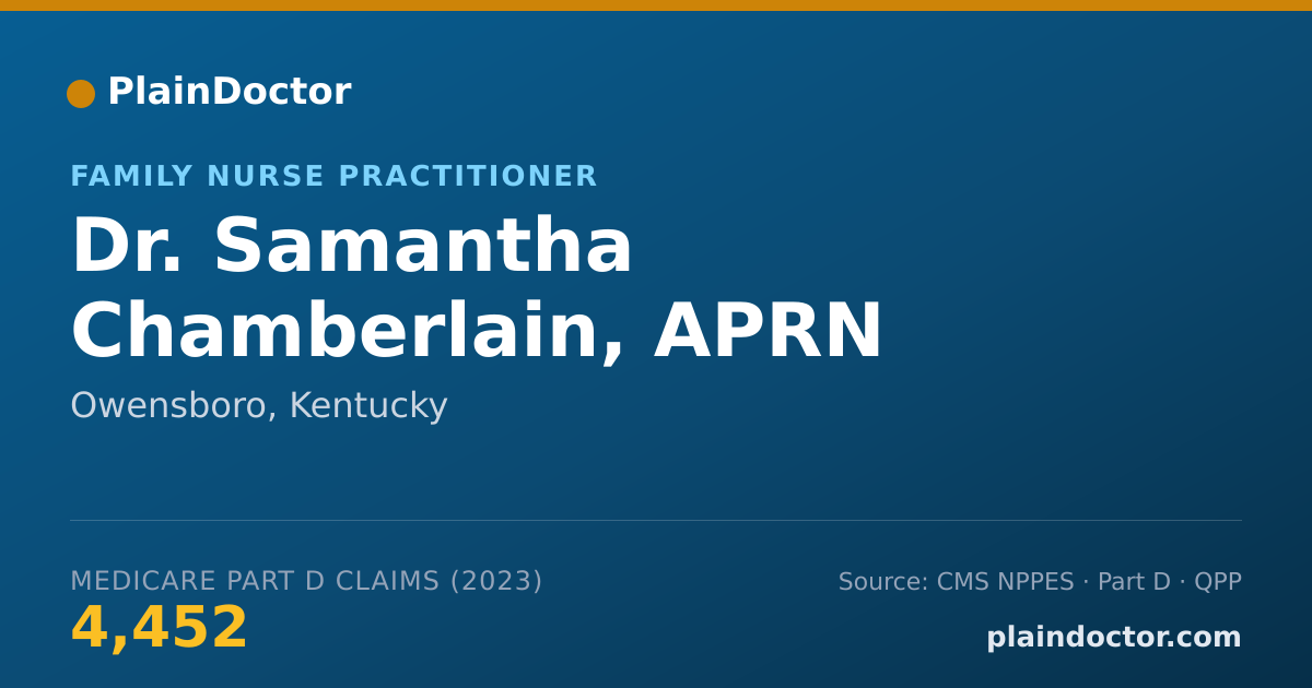Shareable card for Samantha Chamberlain, APRN - Family Nurse Practitioner, Owensboro, KY