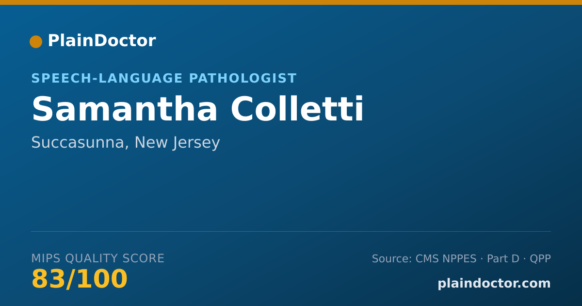 Shareable card for Samantha Colletti - Speech-Language Pathologist, Succasunna, NJ