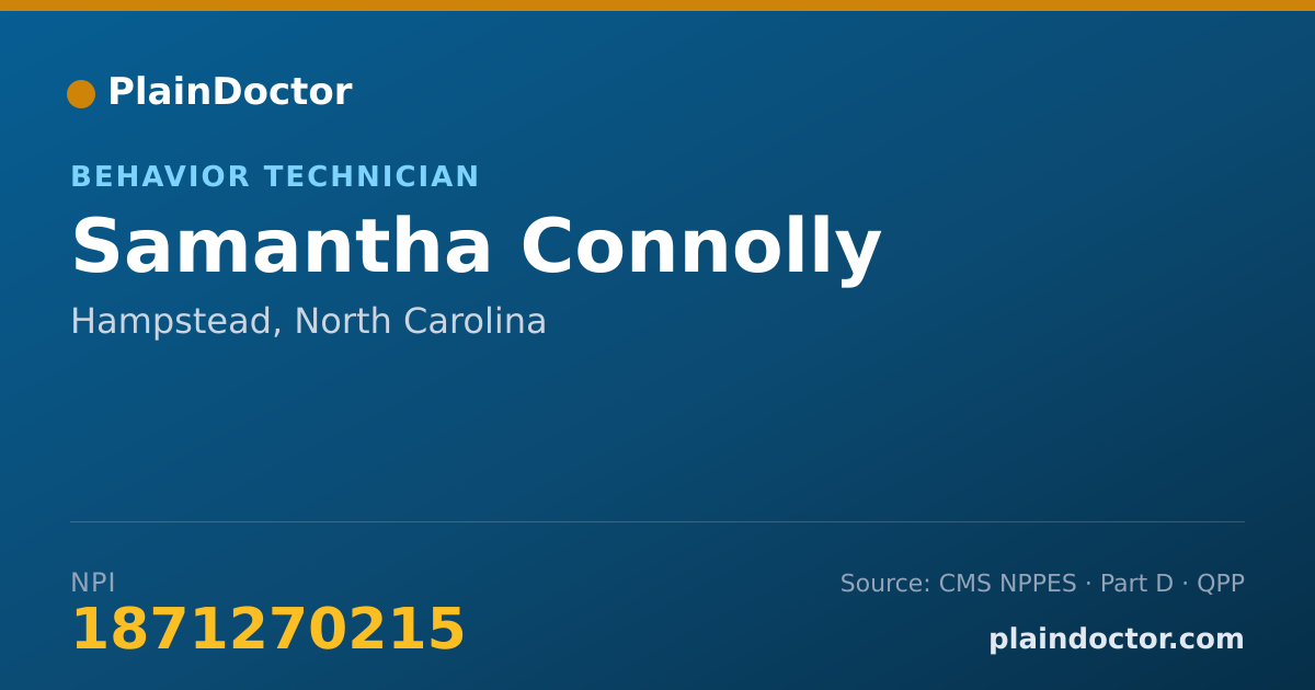 Shareable card for Samantha Connolly - Behavior Technician, Hampstead, NC