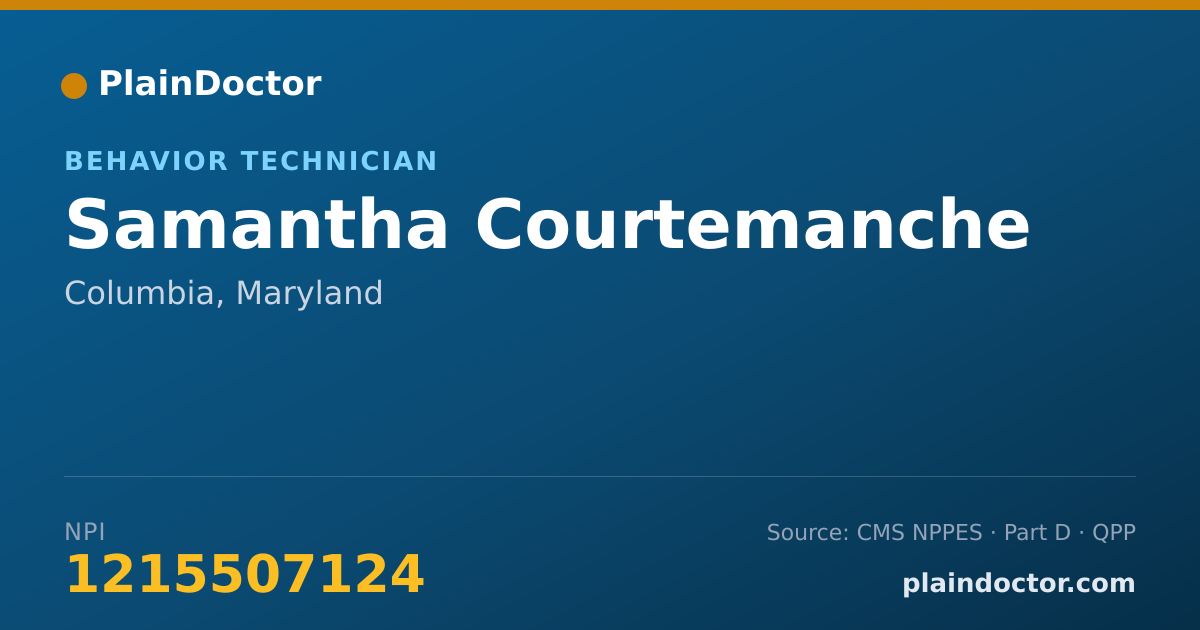 Shareable card for Samantha Courtemanche - Behavior Technician, Columbia, MD