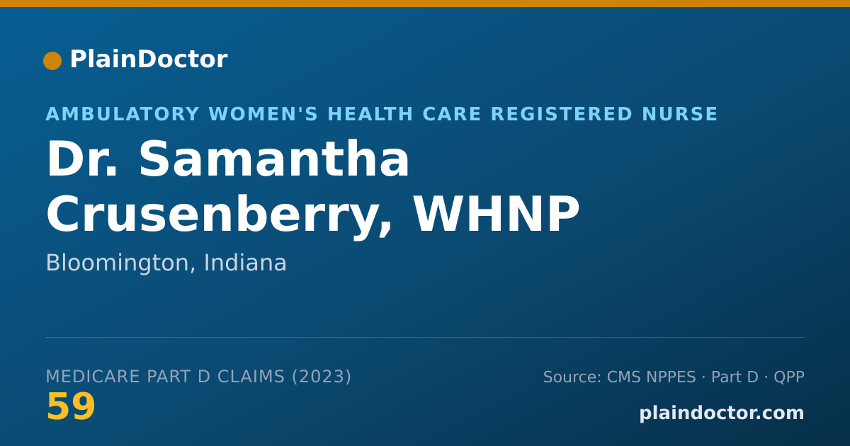 Shareable card for Samantha Crusenberry, WHNP - Ambulatory Women's Health Care Registered Nurse, Bloomington, IN