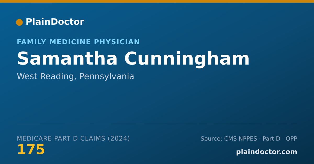 Shareable card for Samantha Cunningham - Family Medicine Physician, West Reading, PA