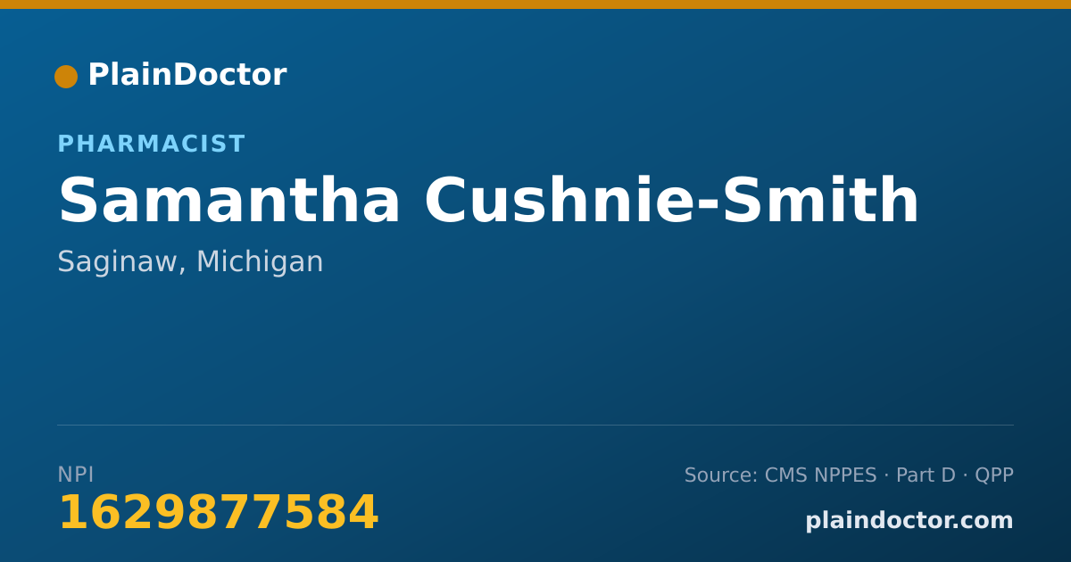Shareable card for Samantha Cushnie-Smith - Pharmacist, Saginaw, MI
