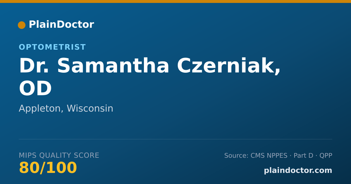 Shareable card for Samantha Czerniak, OD - Optometrist, Appleton, WI