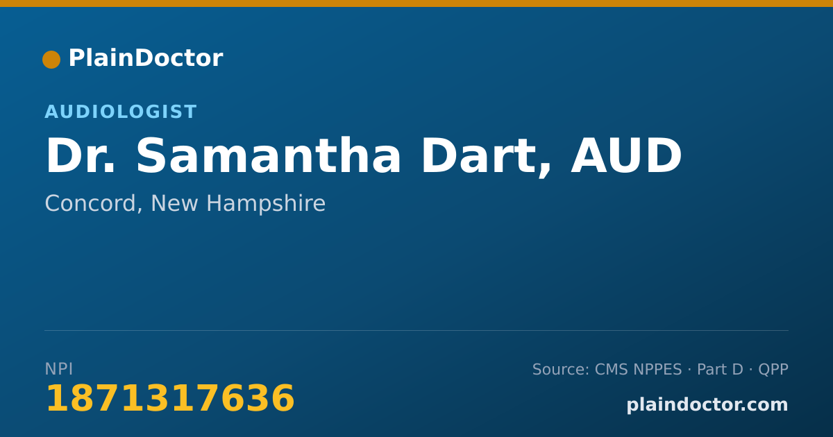 Shareable card for Samantha Dart, AUD - Audiologist, Concord, NH