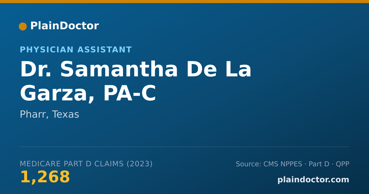 Shareable card for Samantha De La Garza, PA-C - Physician Assistant, Pharr, TX