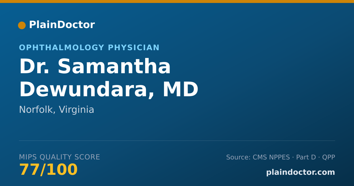 Shareable card for Samantha Dewundara, MD - Ophthalmology Physician, Norfolk, VA