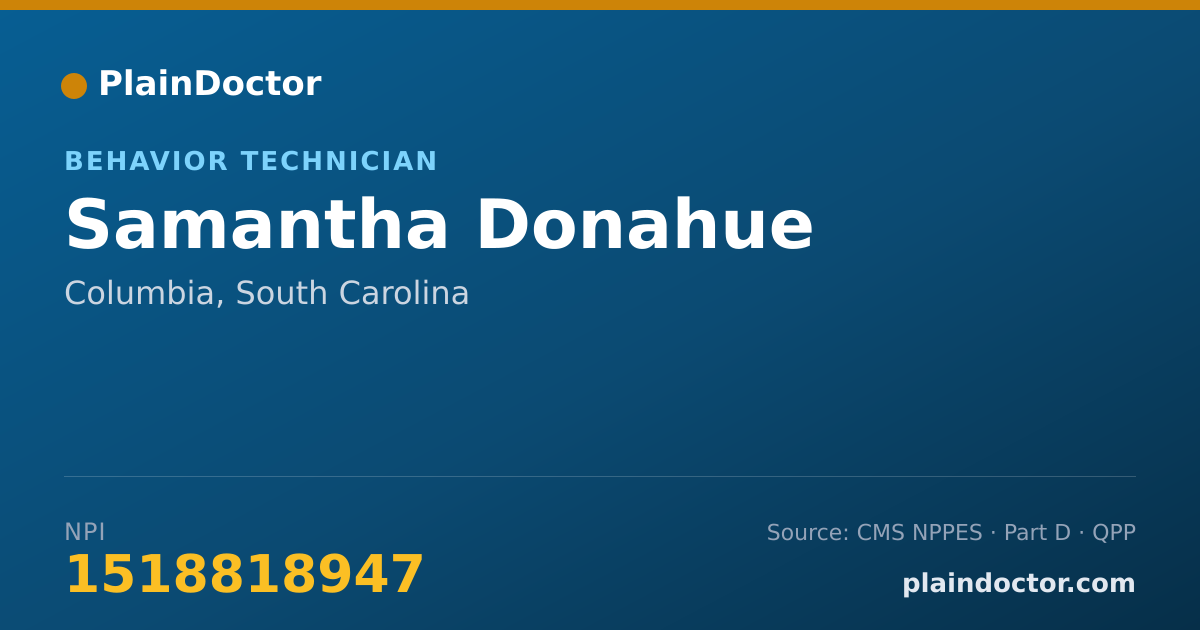 Shareable card for Samantha Donahue - Behavior Technician, Columbia, SC