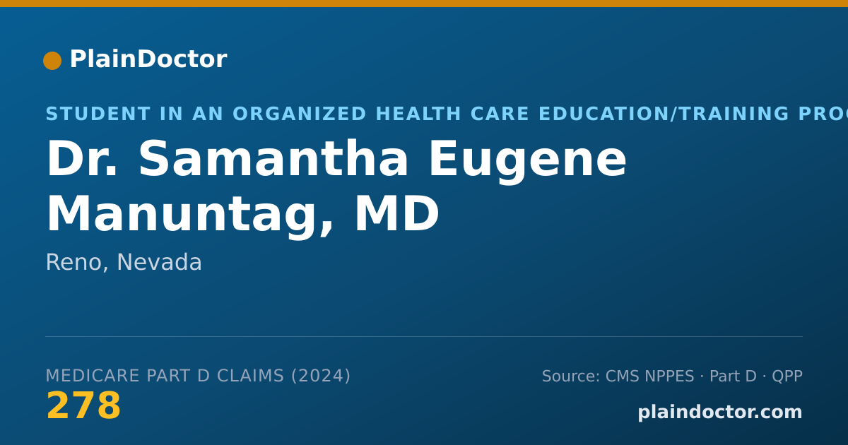 Shareable card for Samantha Eugene Manuntag, MD - Student in an Organized Health Care Education/Training Program, Reno, NV