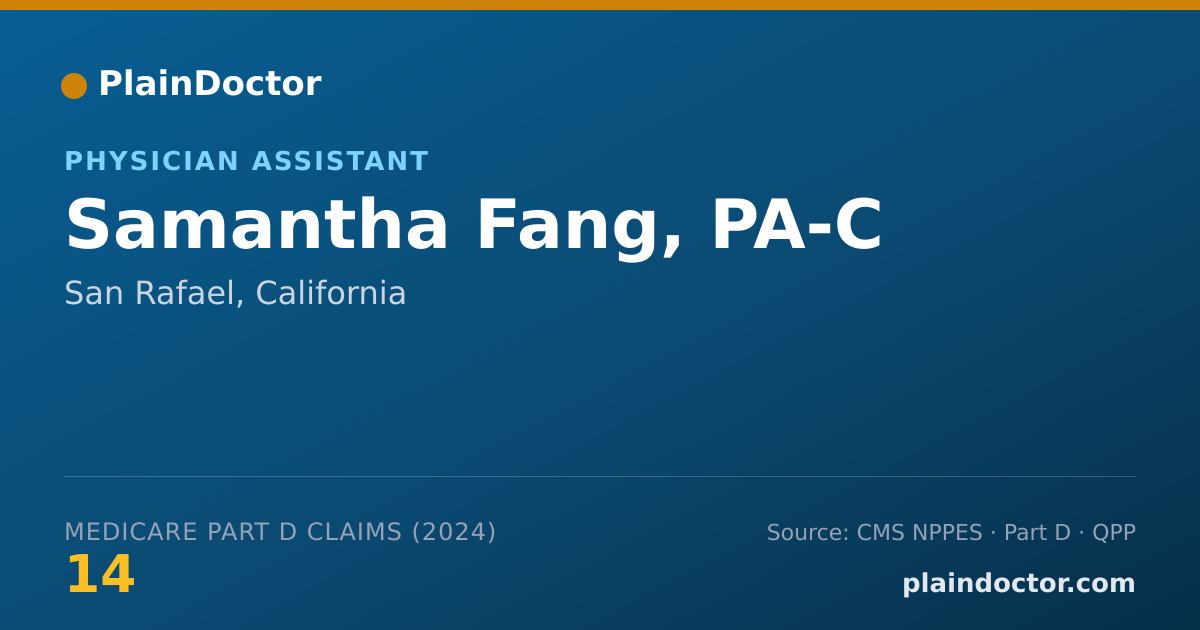 Shareable card for Samantha Fang, PA-C - Physician Assistant, San Rafael, CA