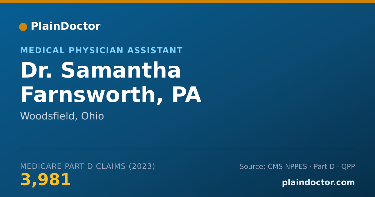 Shareable card for Samantha Farnsworth, PA - Medical Physician Assistant, Woodsfield, OH