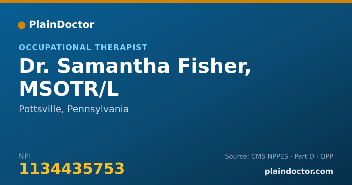 Shareable card for Samantha Fisher, MSOTR/L - Occupational Therapist, Pottsville, PA