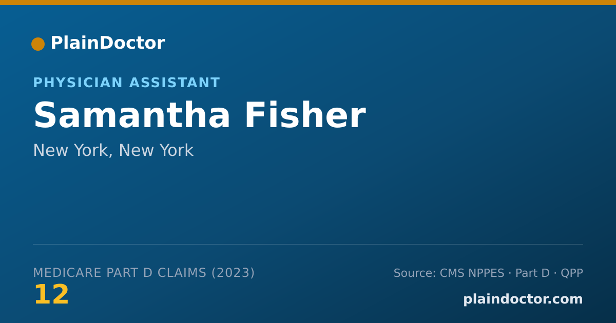 Shareable card for Samantha Fisher - Physician Assistant, New York, NY