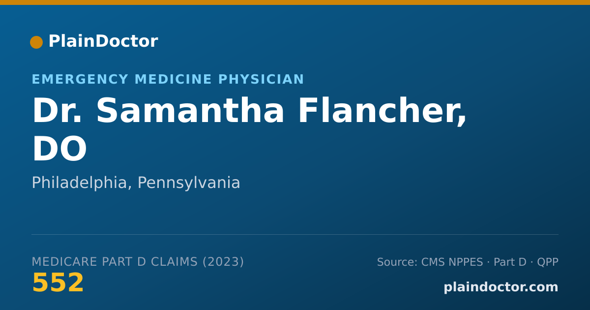 Shareable card for Samantha Flancher, DO - Emergency Medicine Physician, Philadelphia, PA