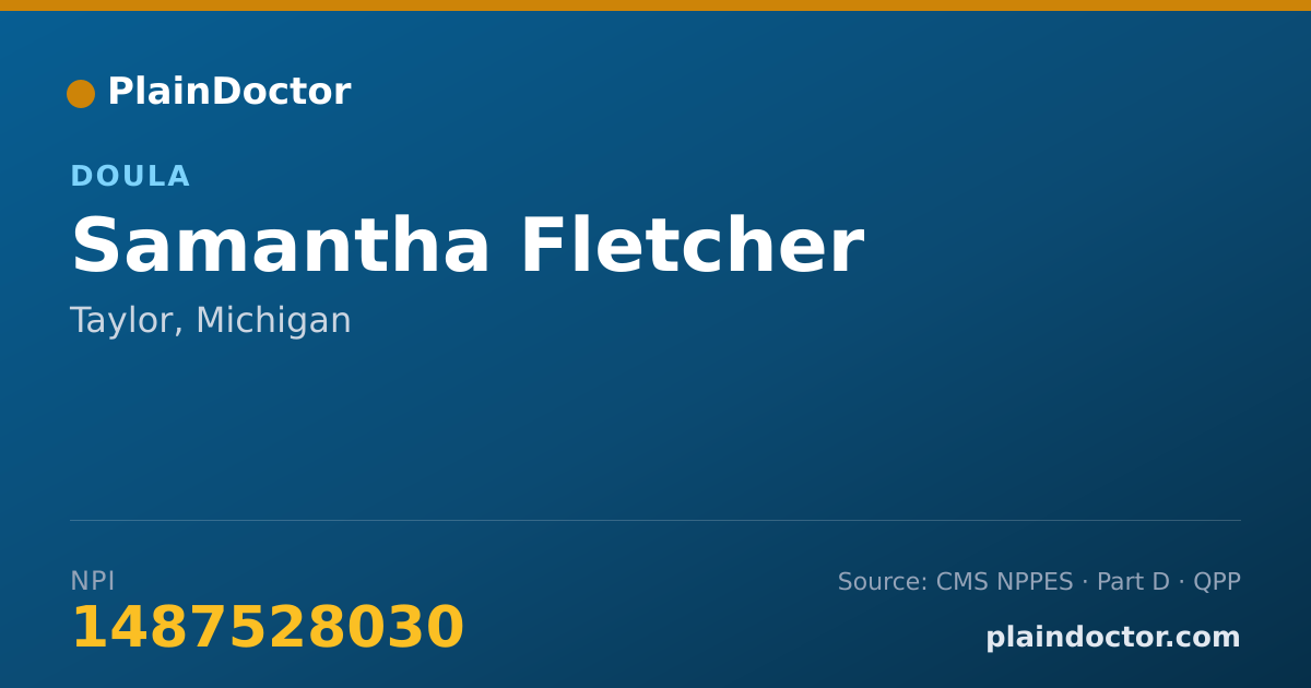 Shareable card for Samantha Fletcher - Doula, Taylor, MI